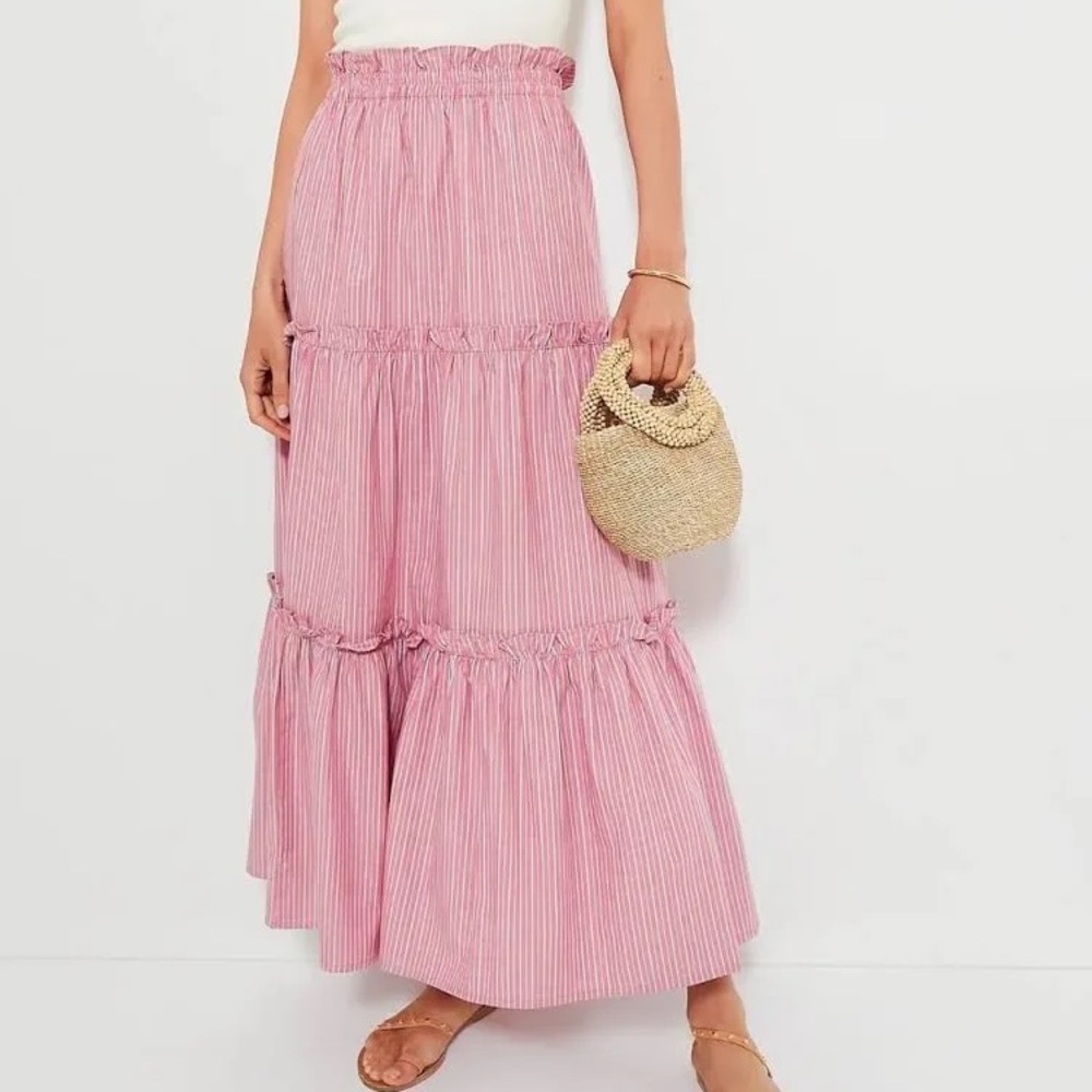 Tuckernuck Red Blue White Stripe Maxi Skirt Medium NWT